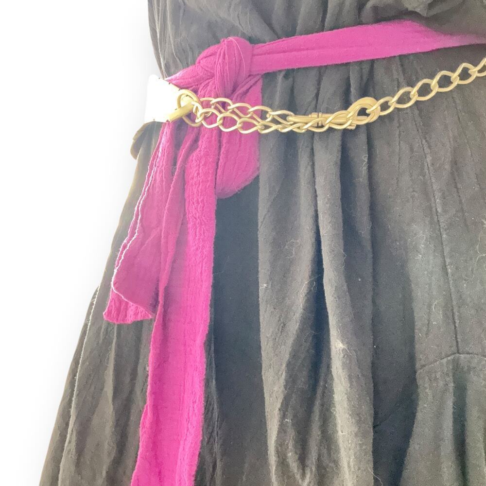 Anna Konya White Artisan Cinch Belt Star Patchwork Leather Chain Closure Vintage - Picture 13 of 16